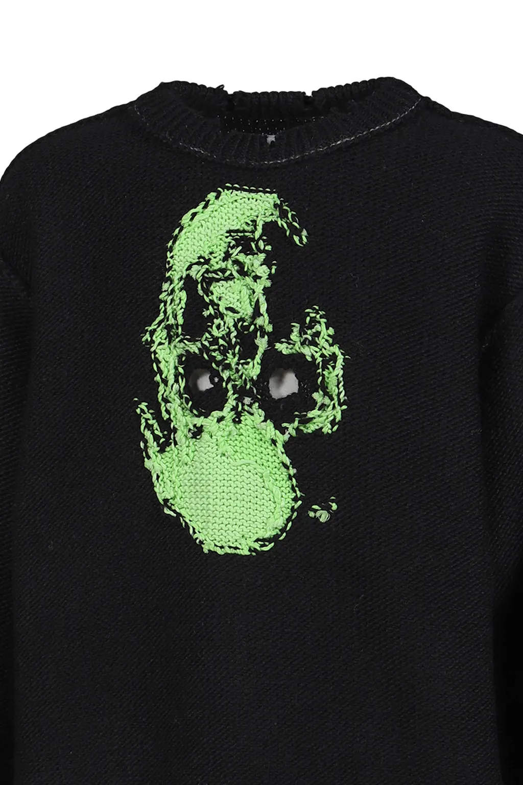 Glow-In-The-Dark Skull Knit Pullover / Blk
