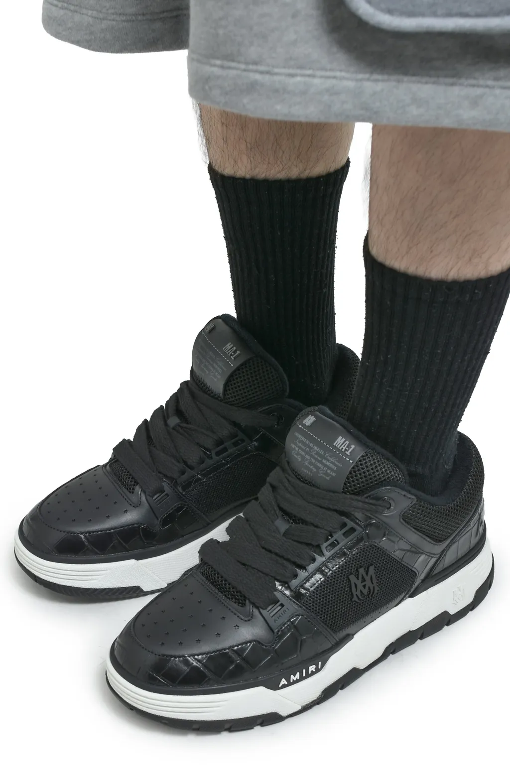 Croc Debossed Ma-1 / Black