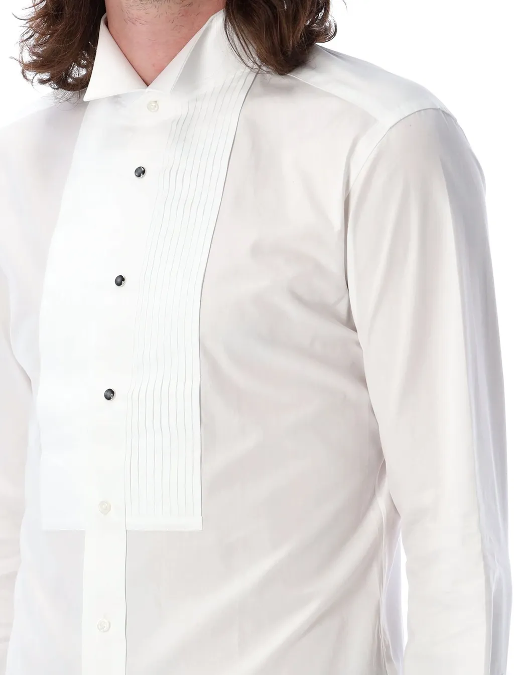 Junya Watanabe Long-Sleeved Curved Hem Shirt
