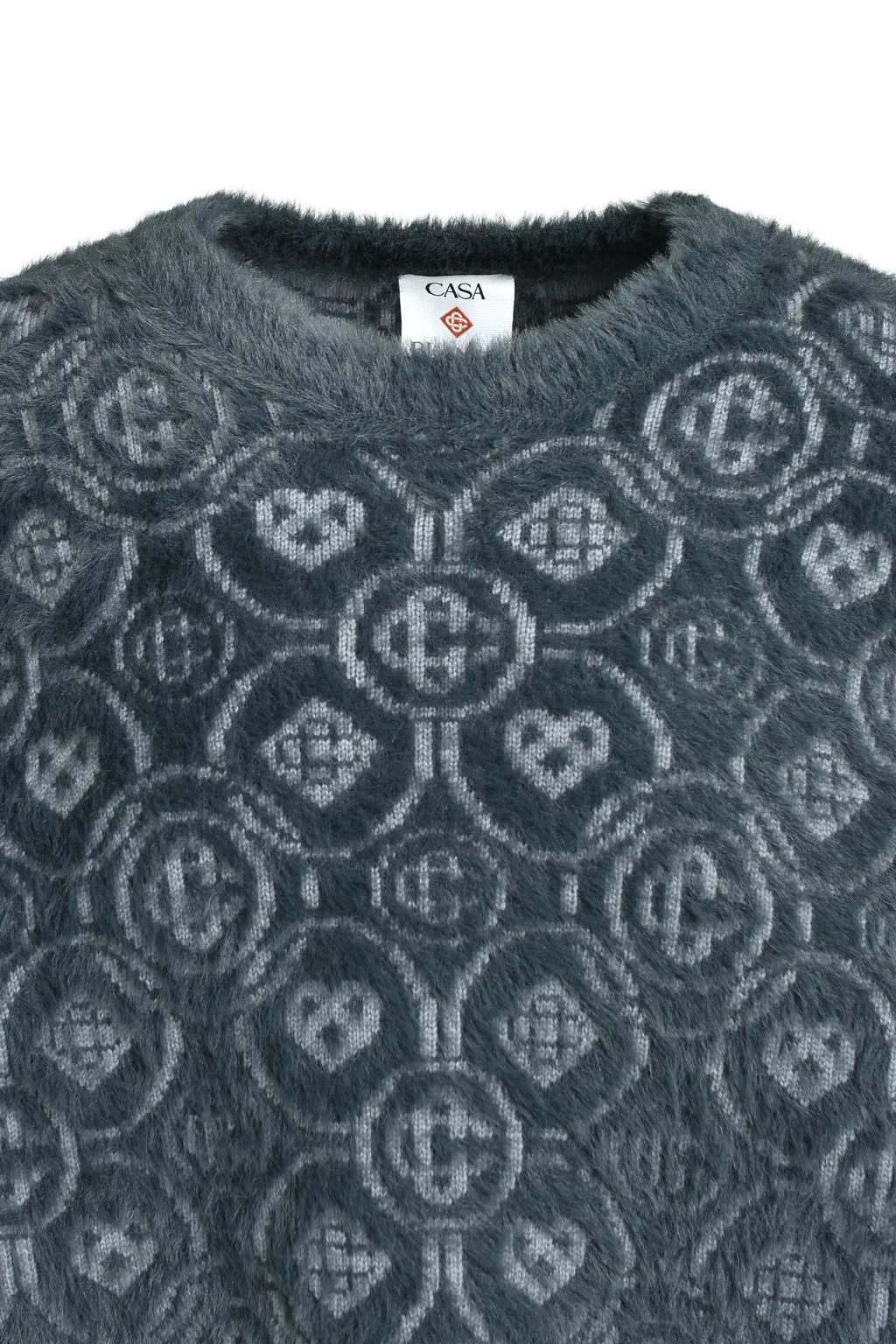 Fluffy Monogram Crew Neck / Gry
