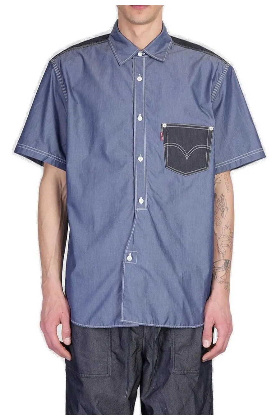 Junya Watanabe Man Box Pleated Shirt