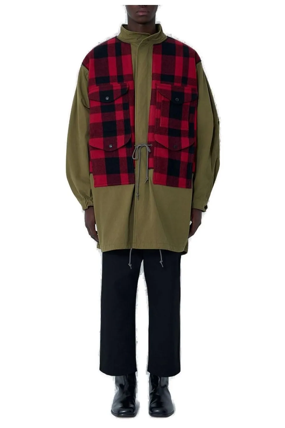 Junya Watanabe Man Checked Drawstring Coat