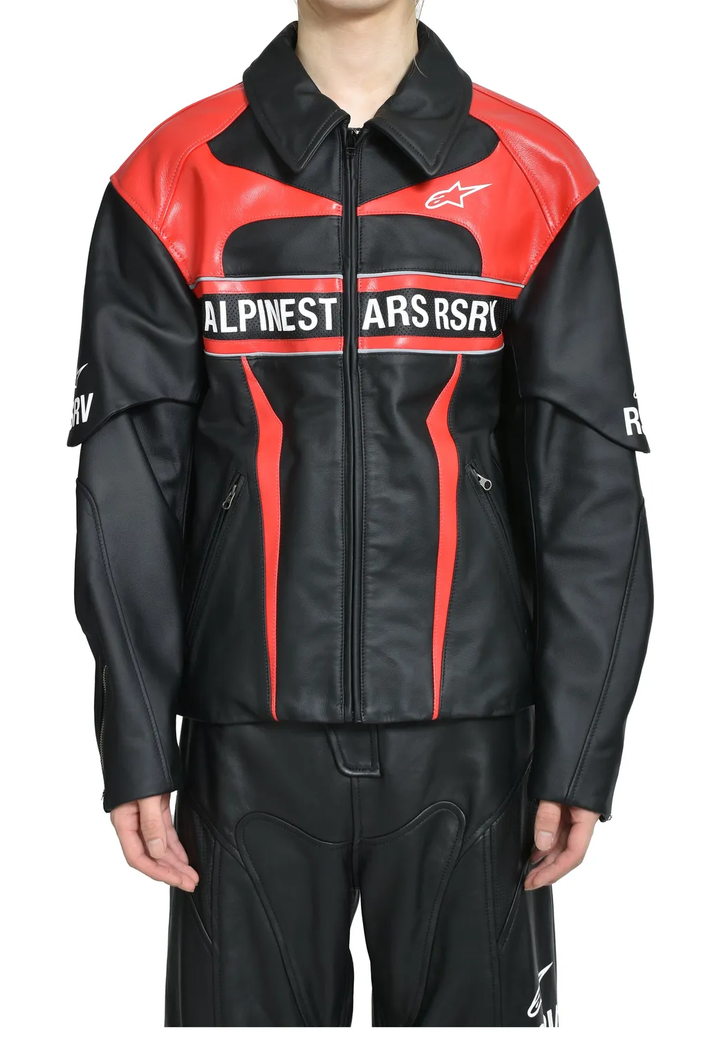 Hagaze Leather Jacket / Blk Red