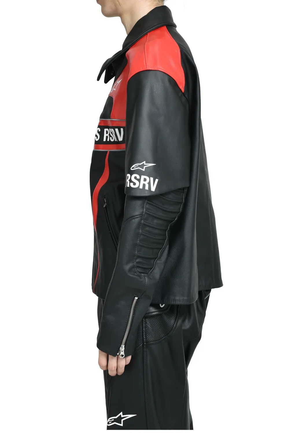 Hagaze Leather Jacket / Blk Red