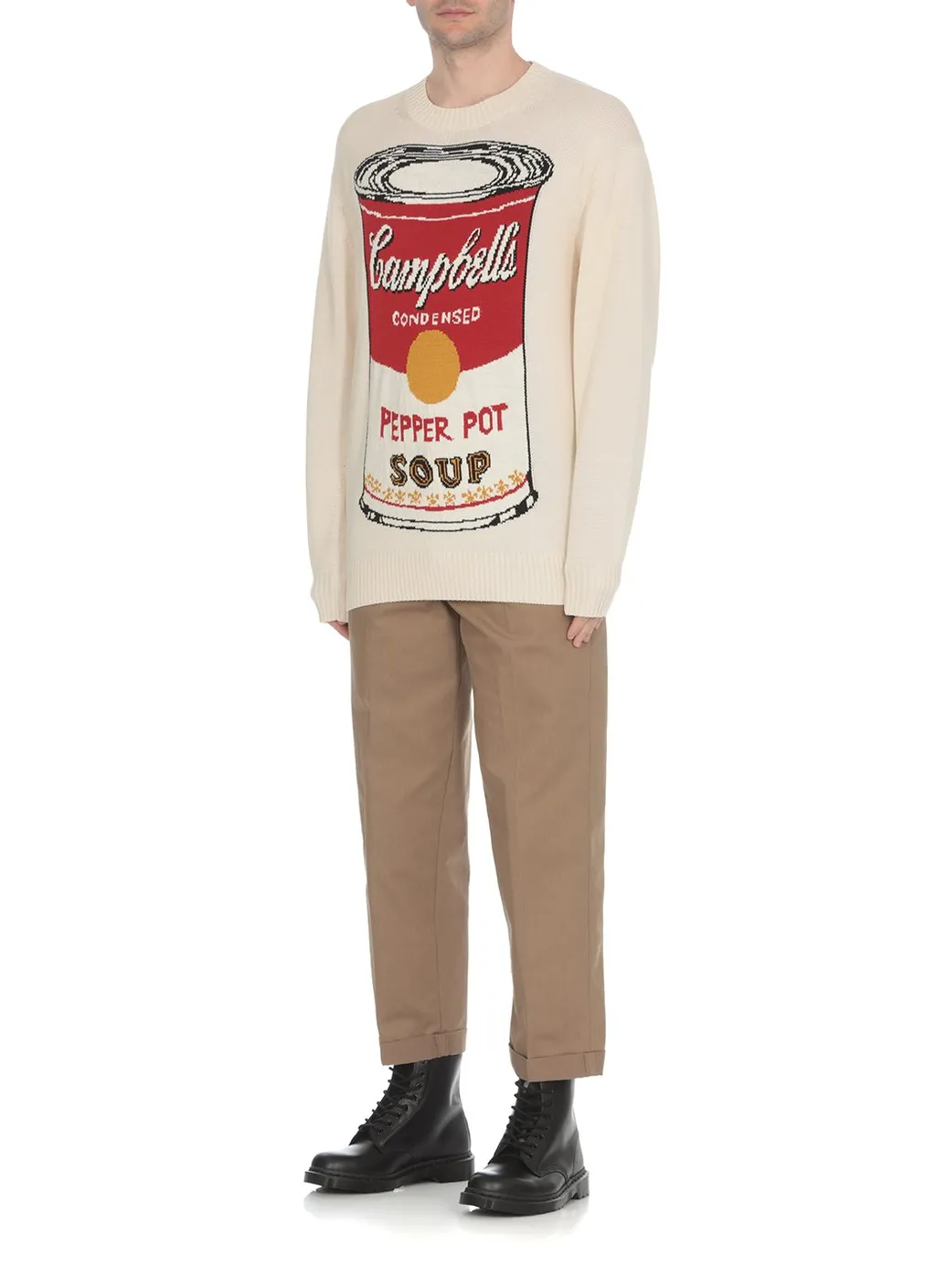 Junya Watanabe Man X Andy Warhol Soup Intarsia Sweater