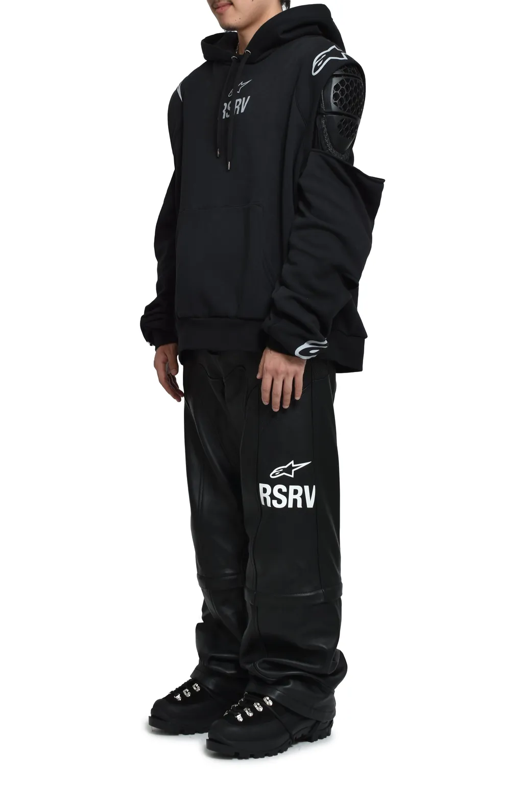 Neo Bat Leather Pants / Black