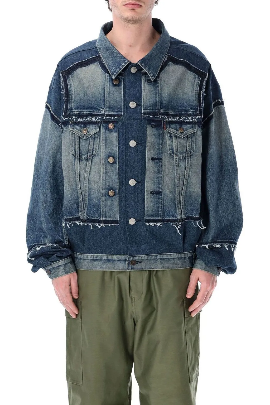 Junya Watanabe Raw-Cut Edge Denim Jacket