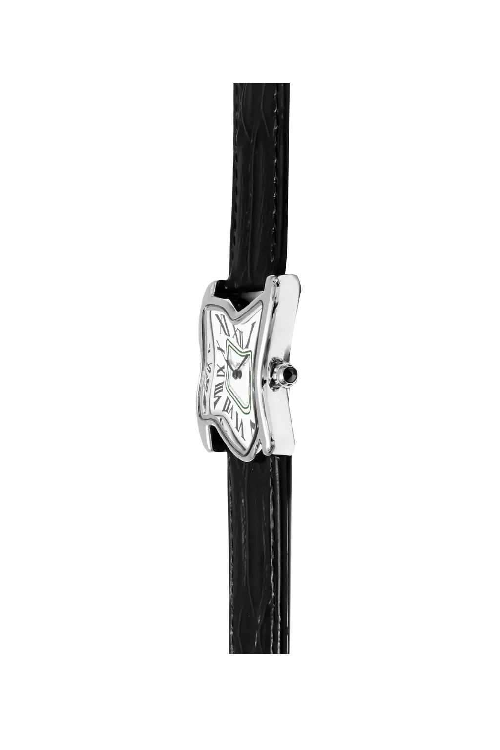 Square Melting Watch Large / Sil Wht Blk