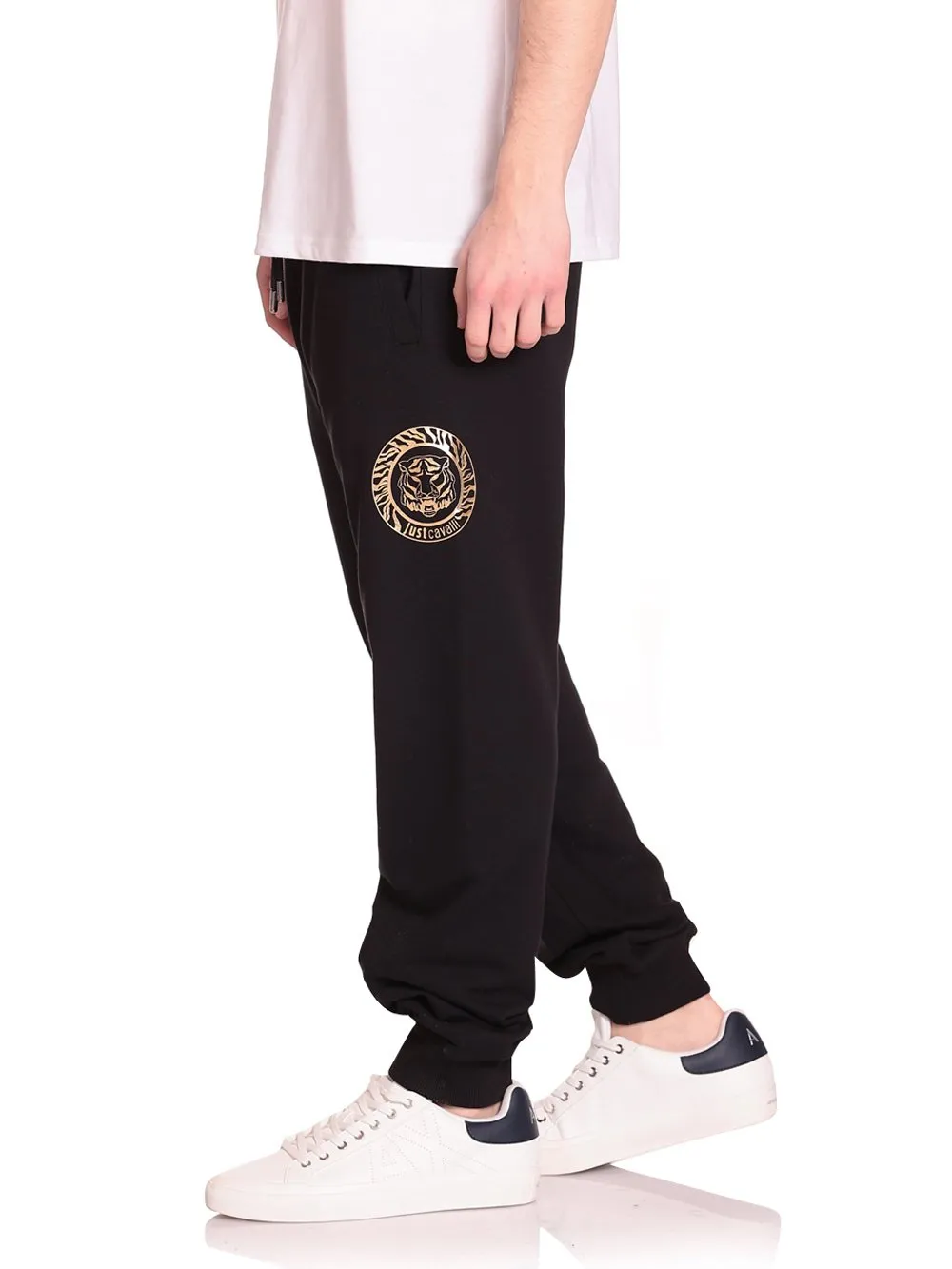 Just Cavalli Logo Printed Straight Leg Trousers