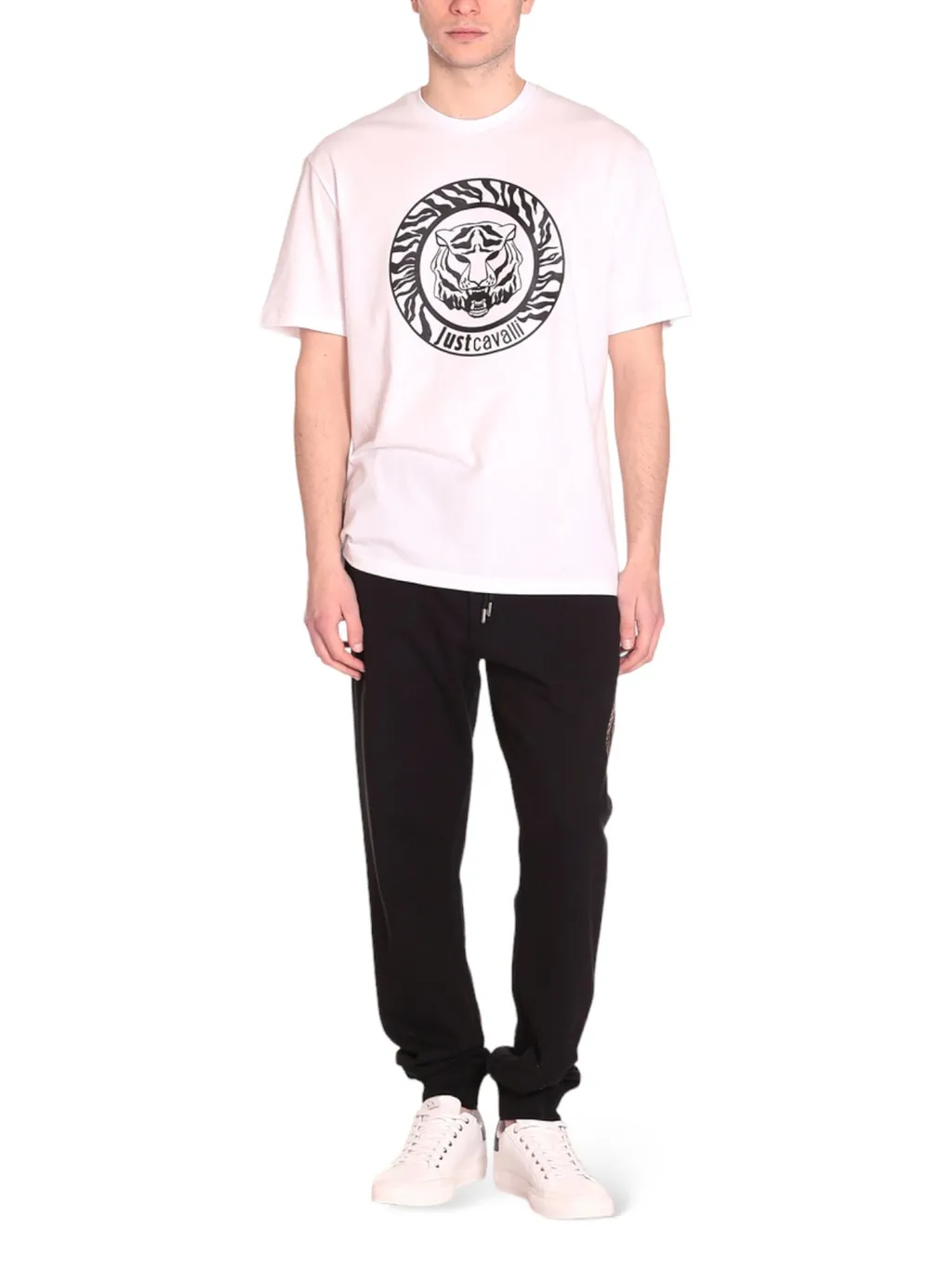 Just Cavalli Logo Printed Straight Leg Trousers
