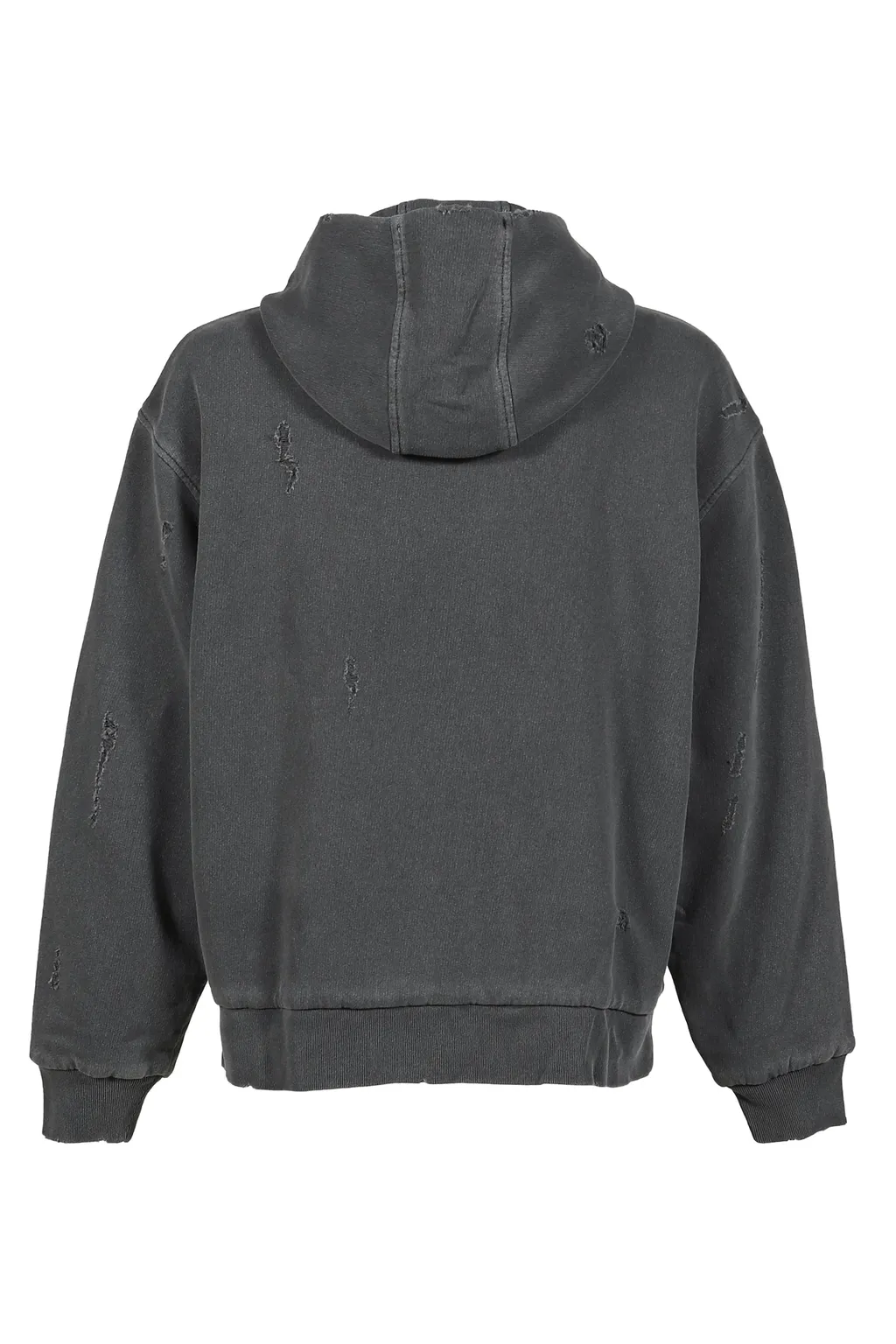 Ripped Zip Hoodie / Stone Gry