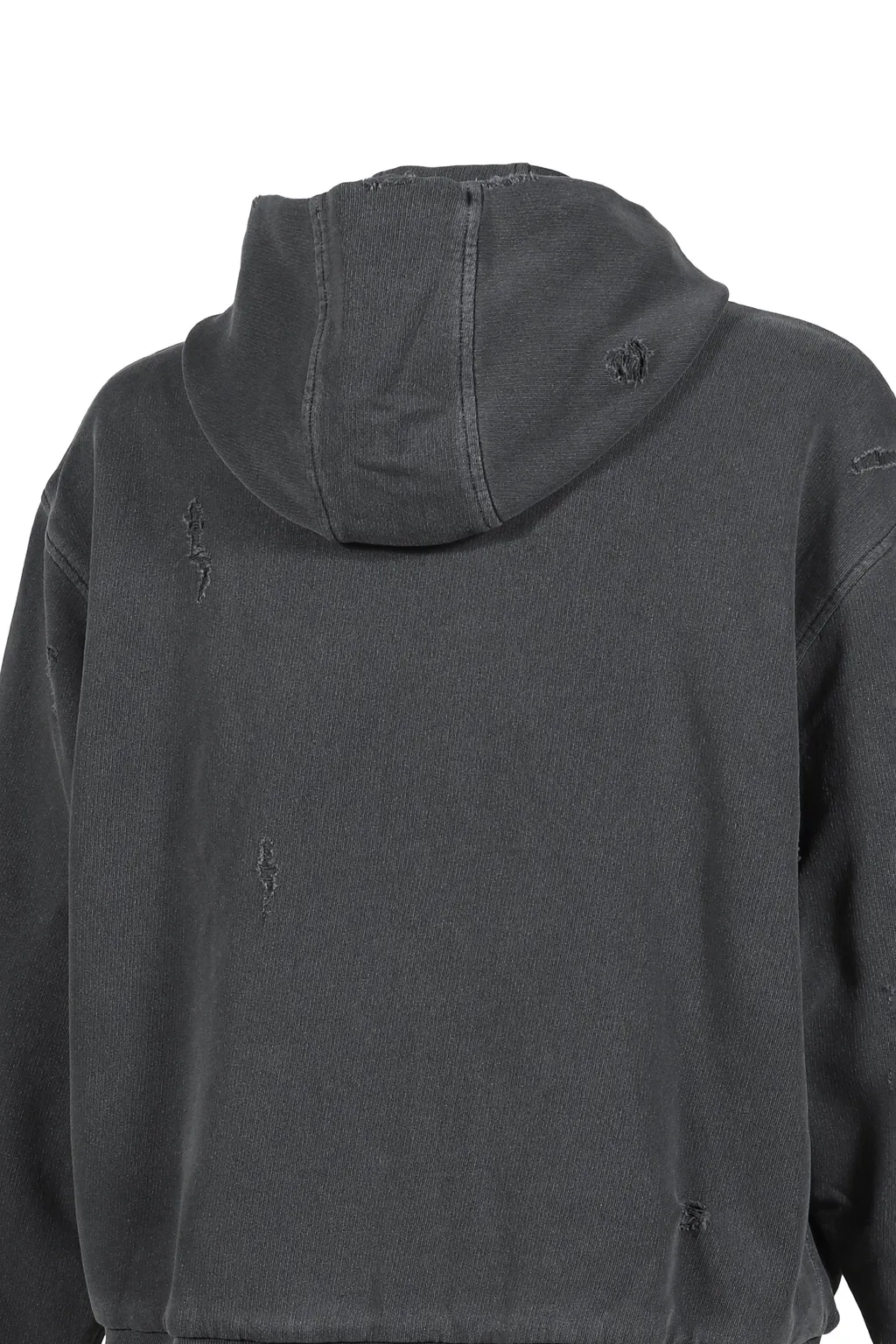 Ripped Zip Hoodie / Stone Gry