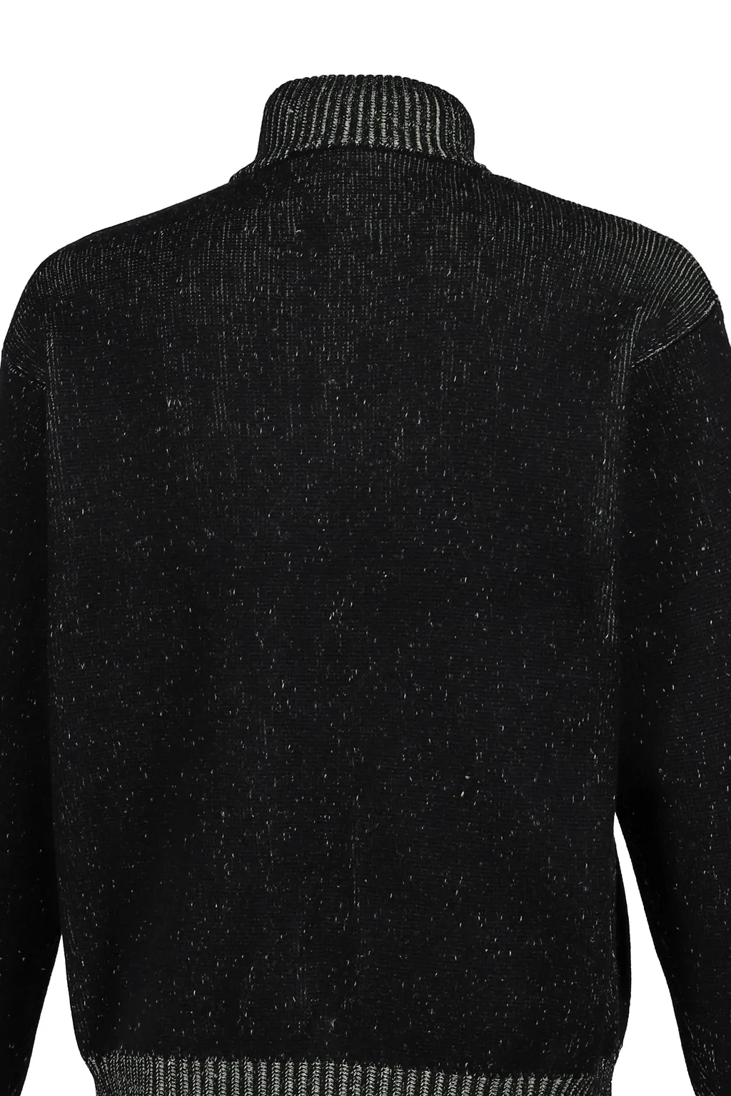 Aimless Compact Knit Full Zipped Sweater / Herren Blk