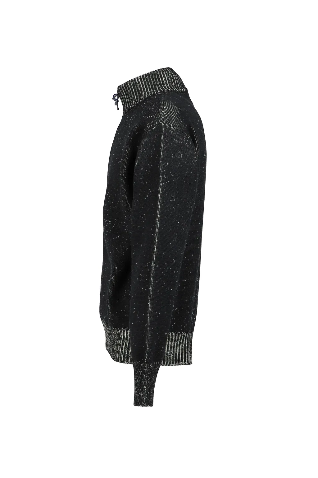 Aimless Compact Knit Full Zipped Sweater / Herren Blk