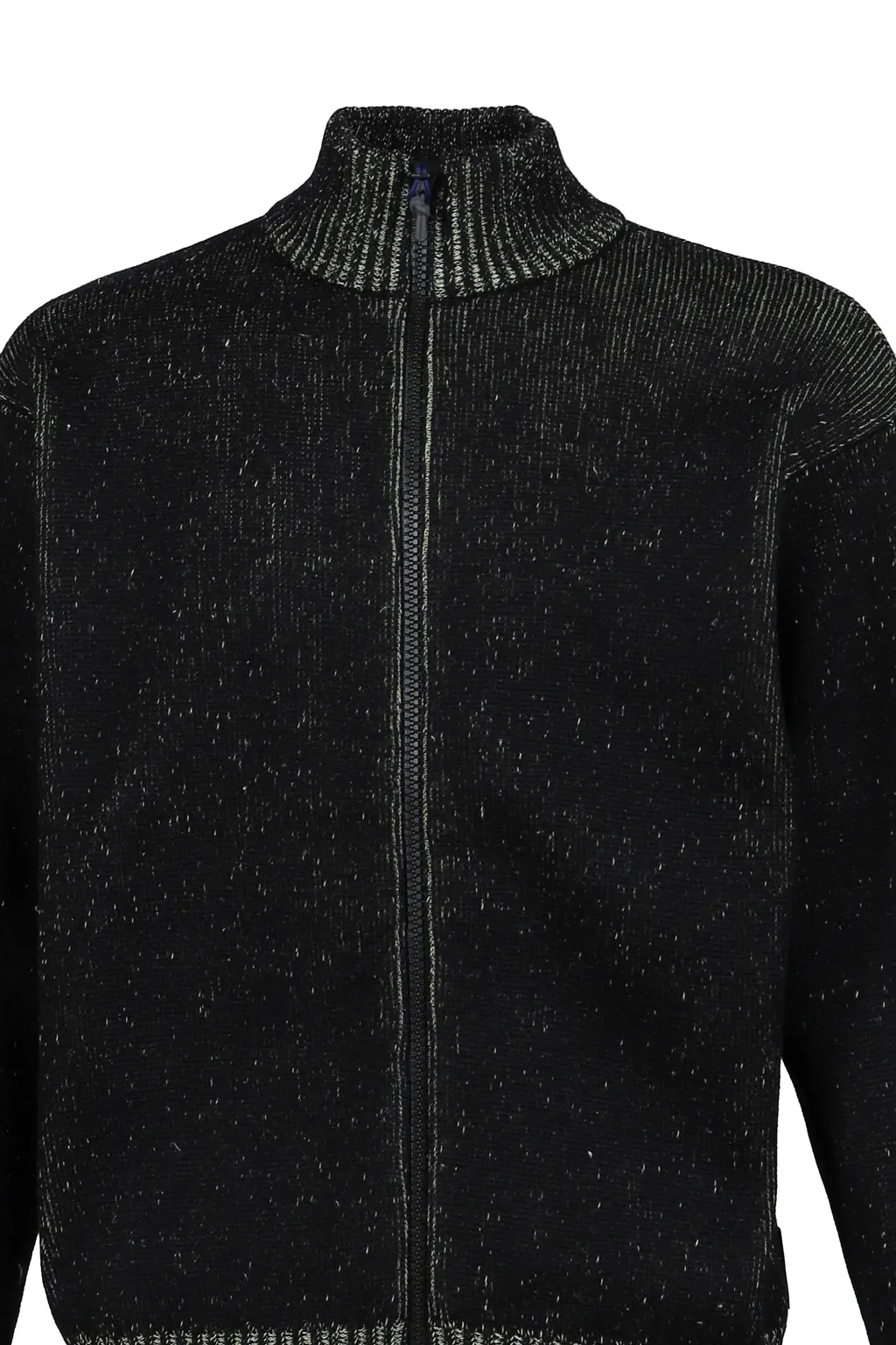 Aimless Compact Knit Full Zipped Sweater / Herren Blk