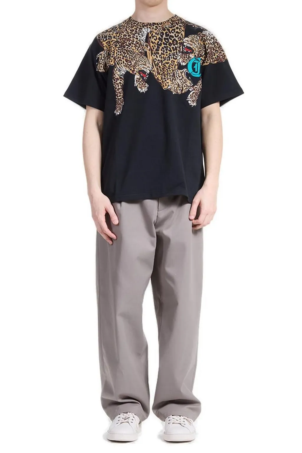 Just Cavalli Logo Printed Crewneck T-Shirt