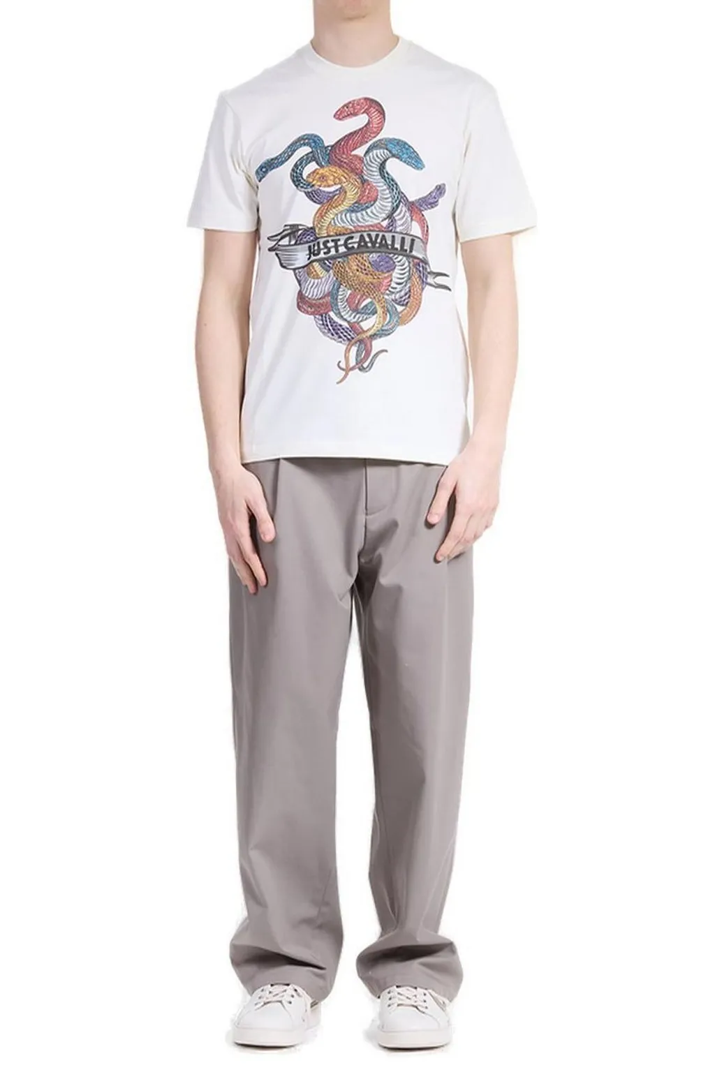Just Cavalli Graphic Printed Crewneck T-Shirt
