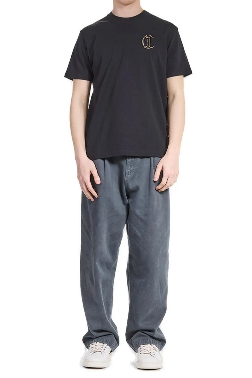 Just Cavalli Logo Embroidered Crewneck T-Shirt
