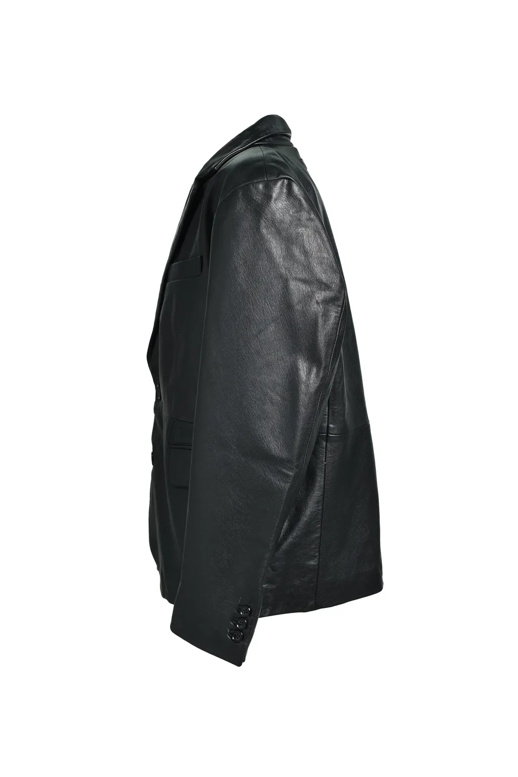 Leather Tailored Jacket / Black