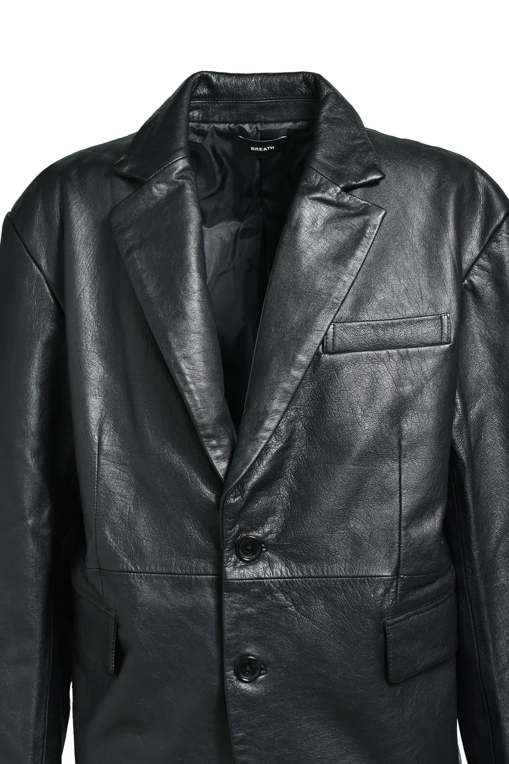 Leather Tailored Jacket / Black