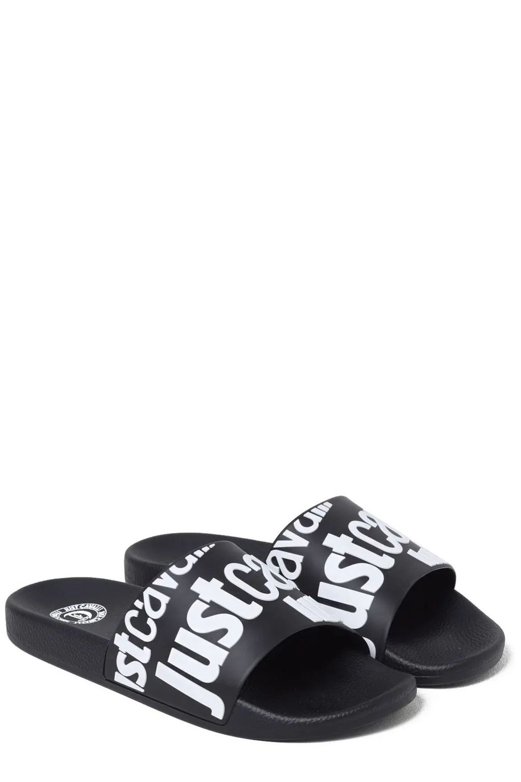 Just Cavalli Logo-Printed Open-Toe Slides