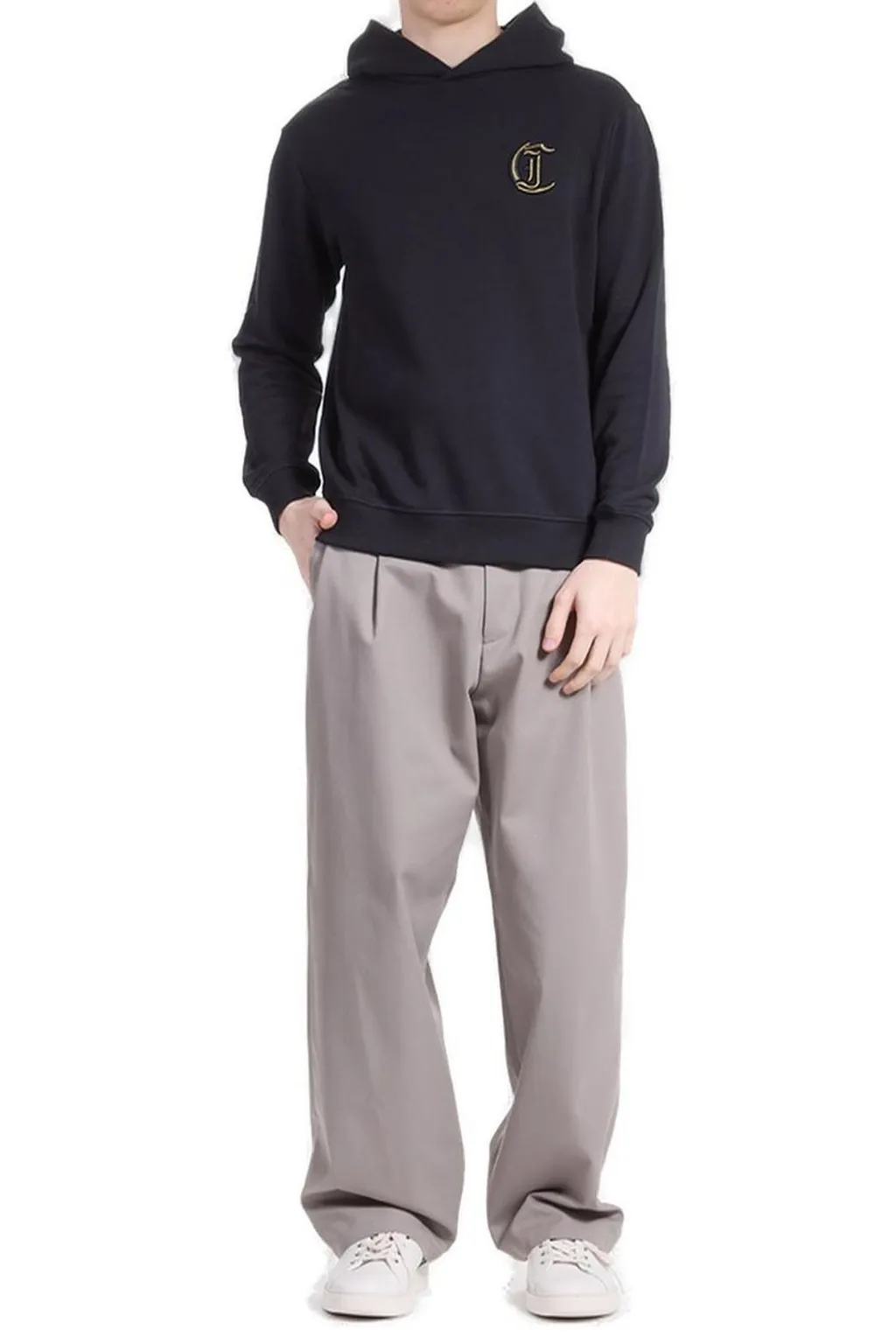 Just Cavalli Logo Embroidered Long-Sleeved Hoodie