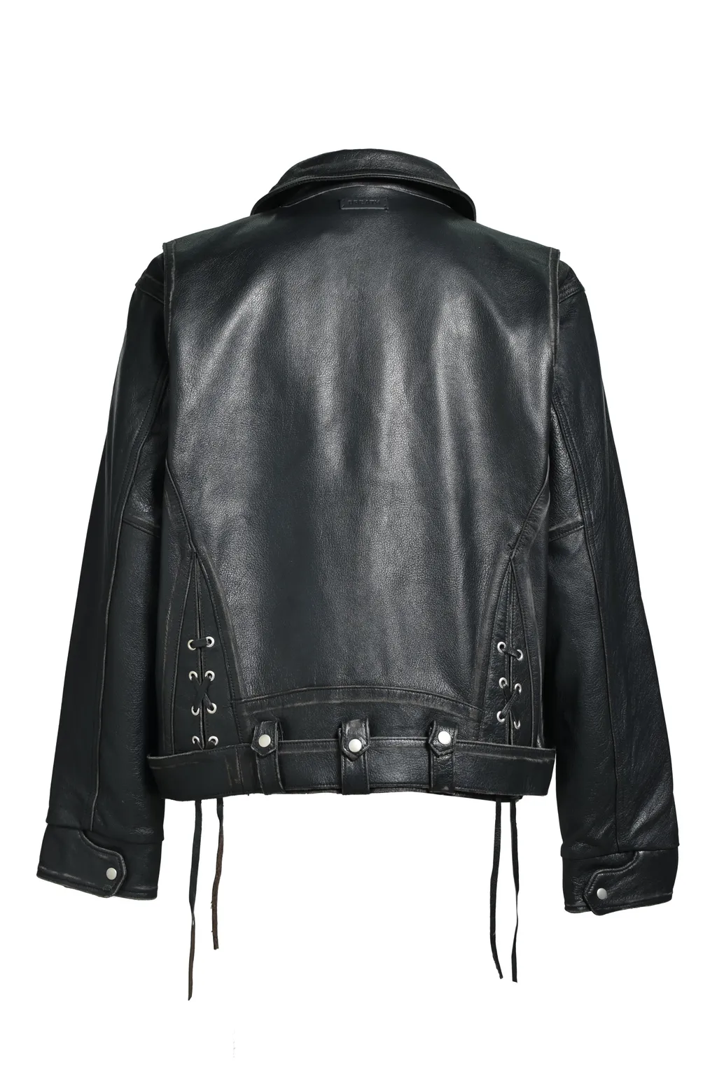 Wash Leather Single Riders Jacket / Blk