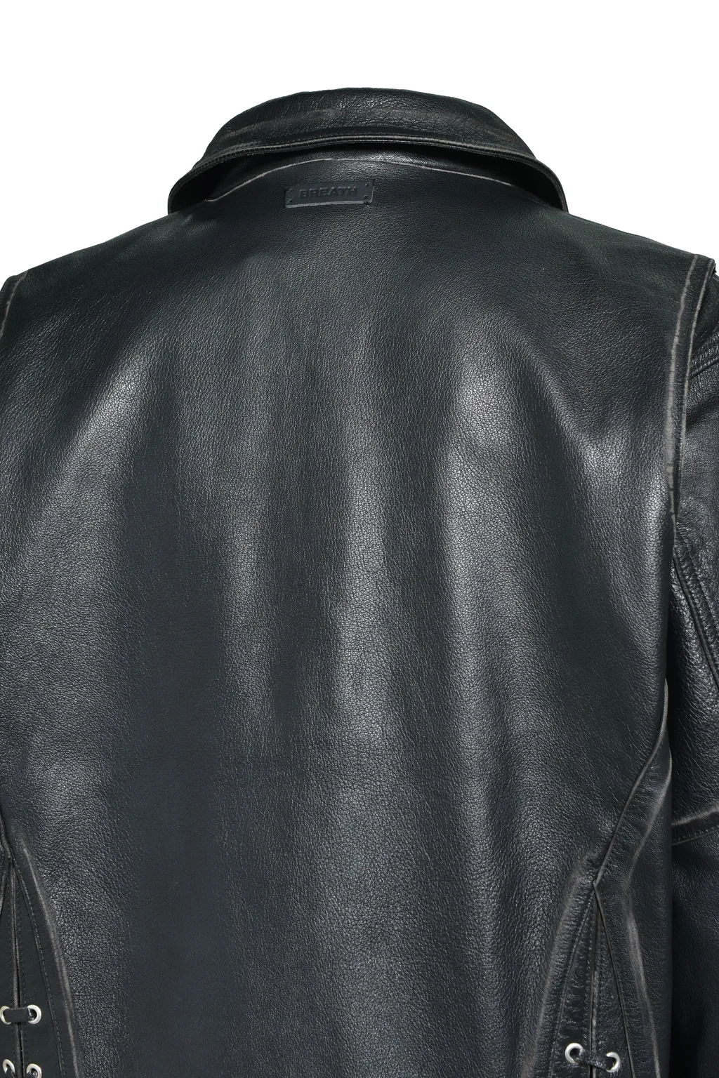 Wash Leather Single Riders Jacket / Blk