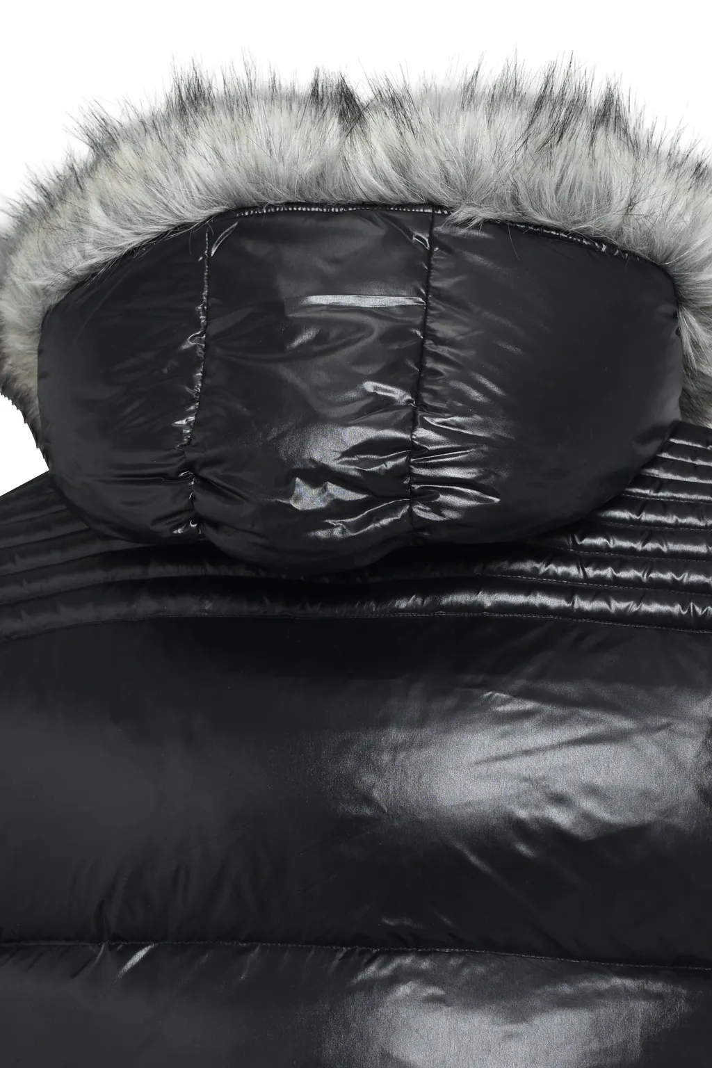 Fur Shiny Down Vest / Black