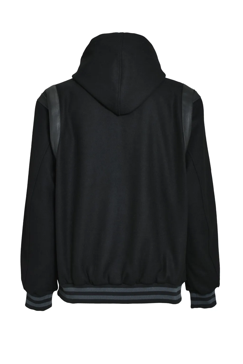 Arch Logo Hooded Versity Jacket / Blk Blk