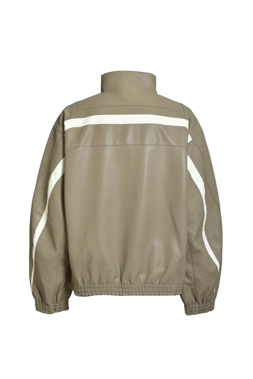 Faux Leather Lambo Track Jacket / Bei