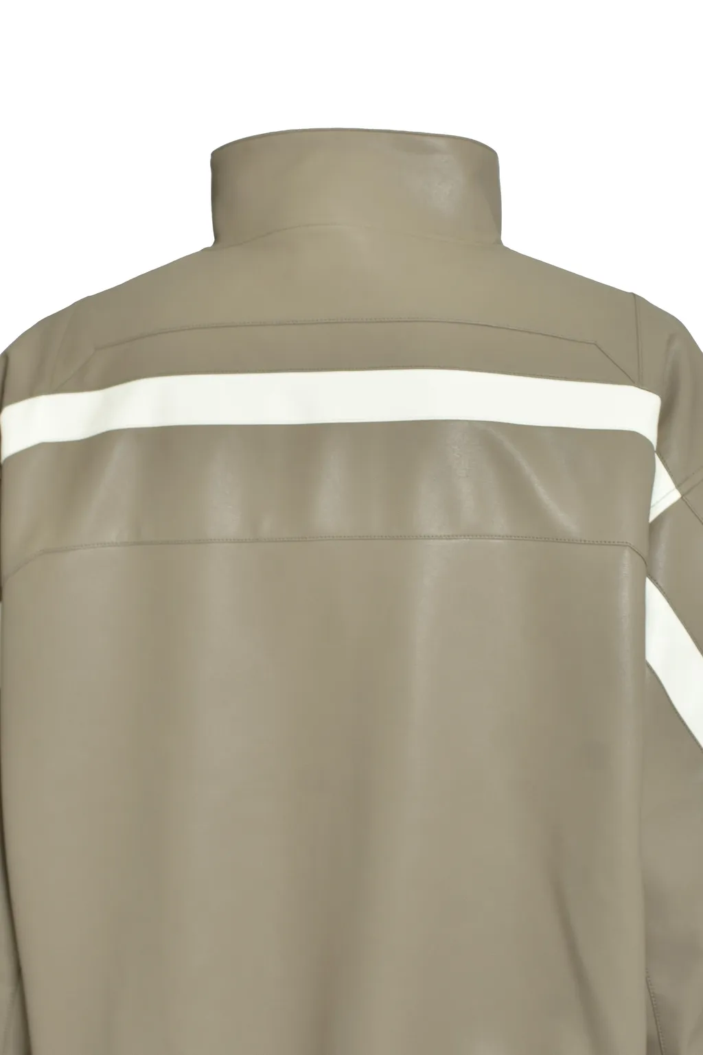 Faux Leather Lambo Track Jacket / Bei