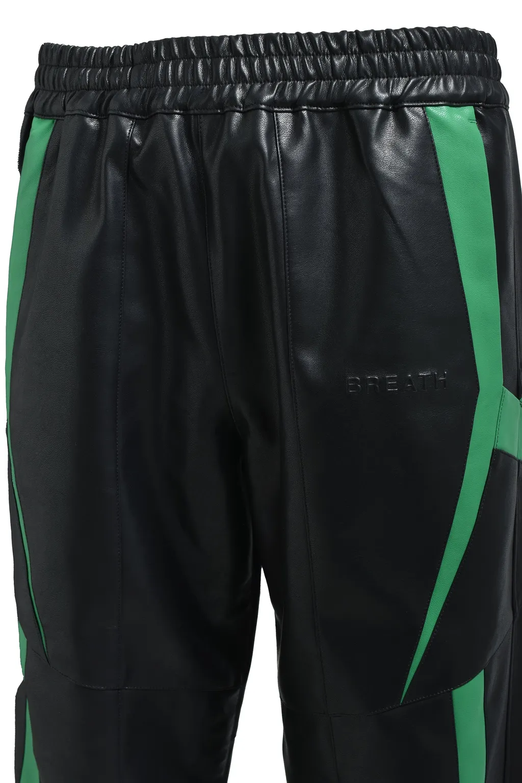 Faux Leather Lambo Track Pants / Blk