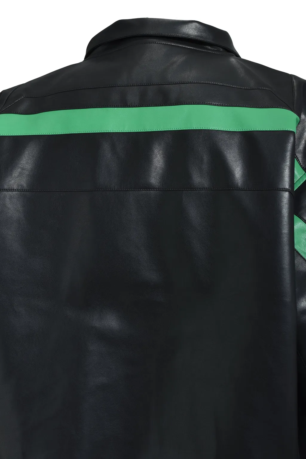 Faux Leather Lambo Track Jacket / Blk