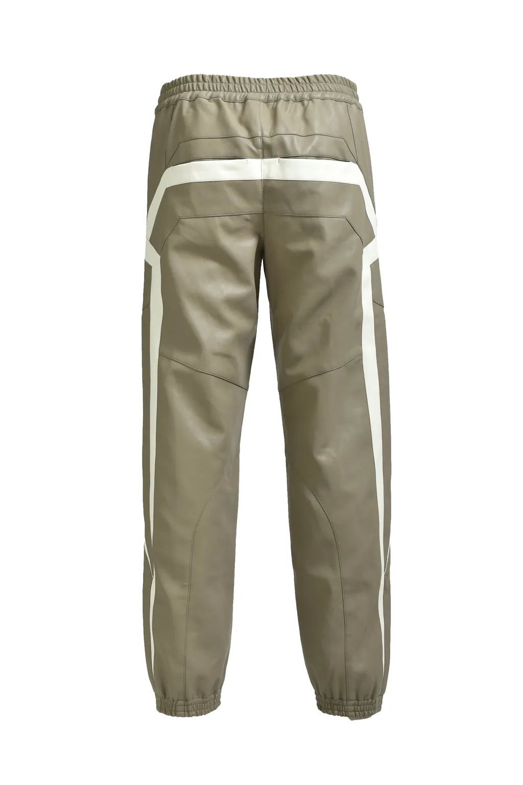 Faux Leather Lambo Track Pants / Bei