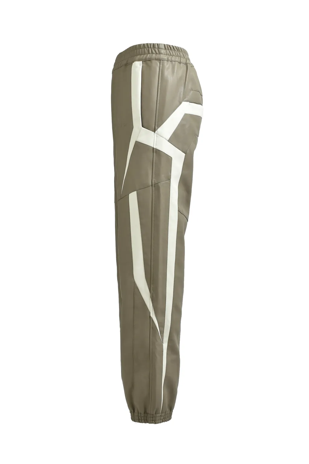 Faux Leather Lambo Track Pants / Bei