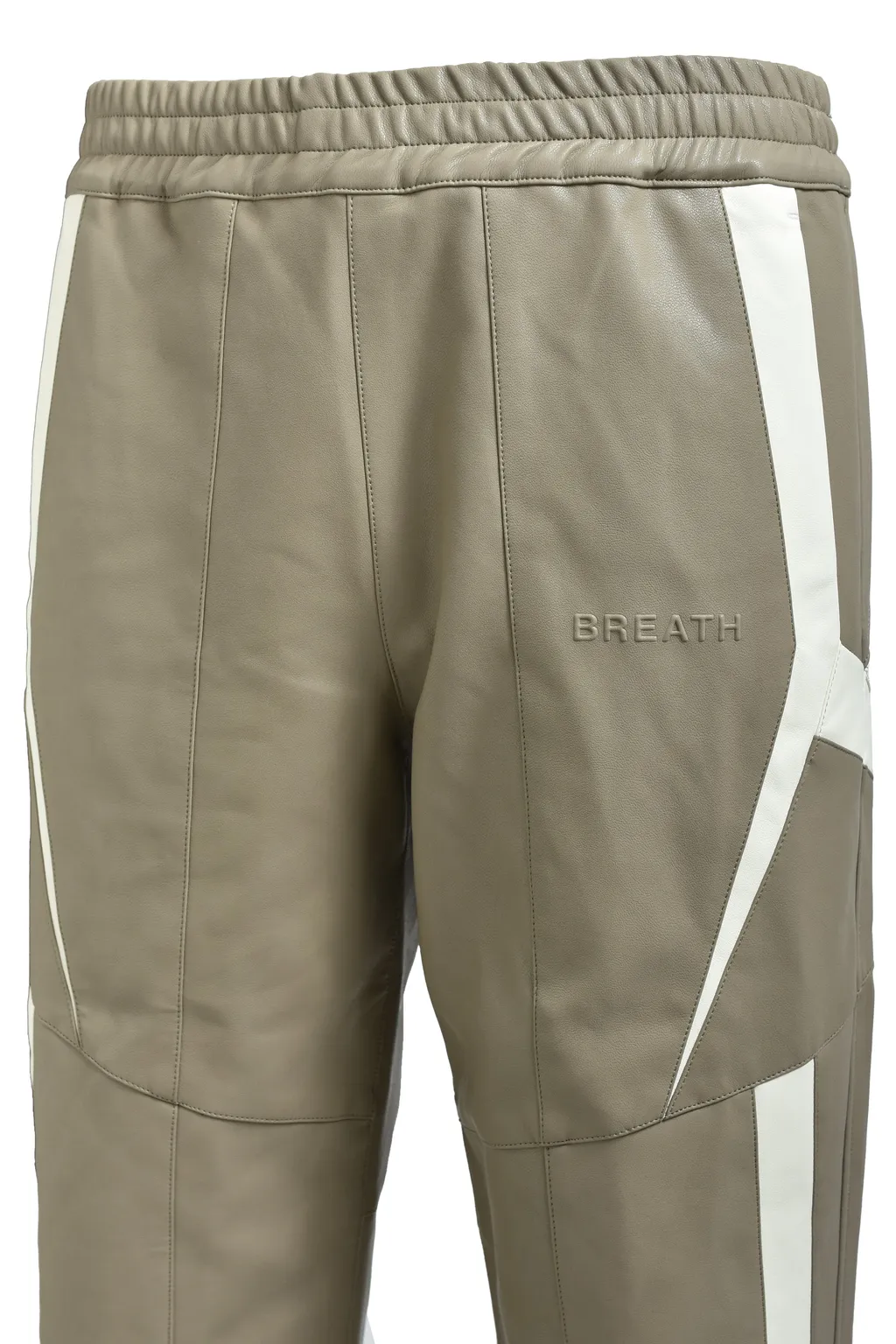 Faux Leather Lambo Track Pants / Bei