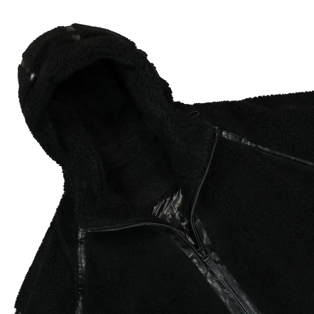 Juun J Faux-Shearling Drawstring Hooded Jacket