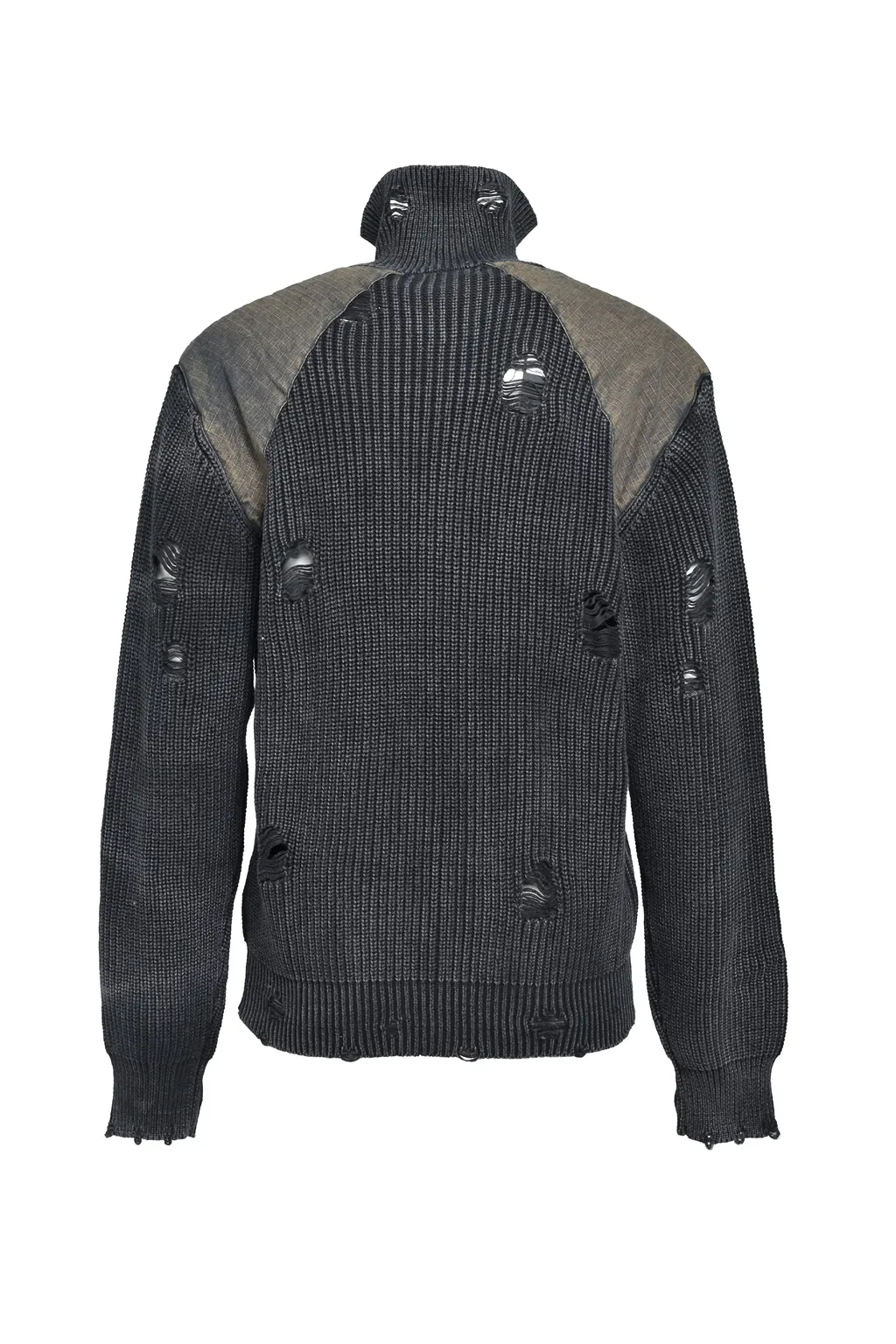Overdie Damage Zip Knit / Black