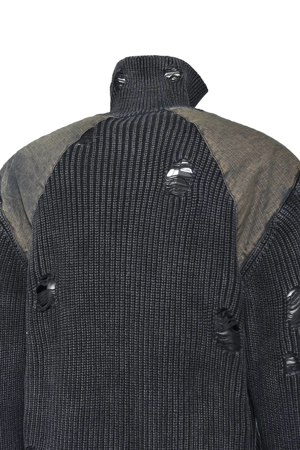 Overdie Damage Zip Knit / Black