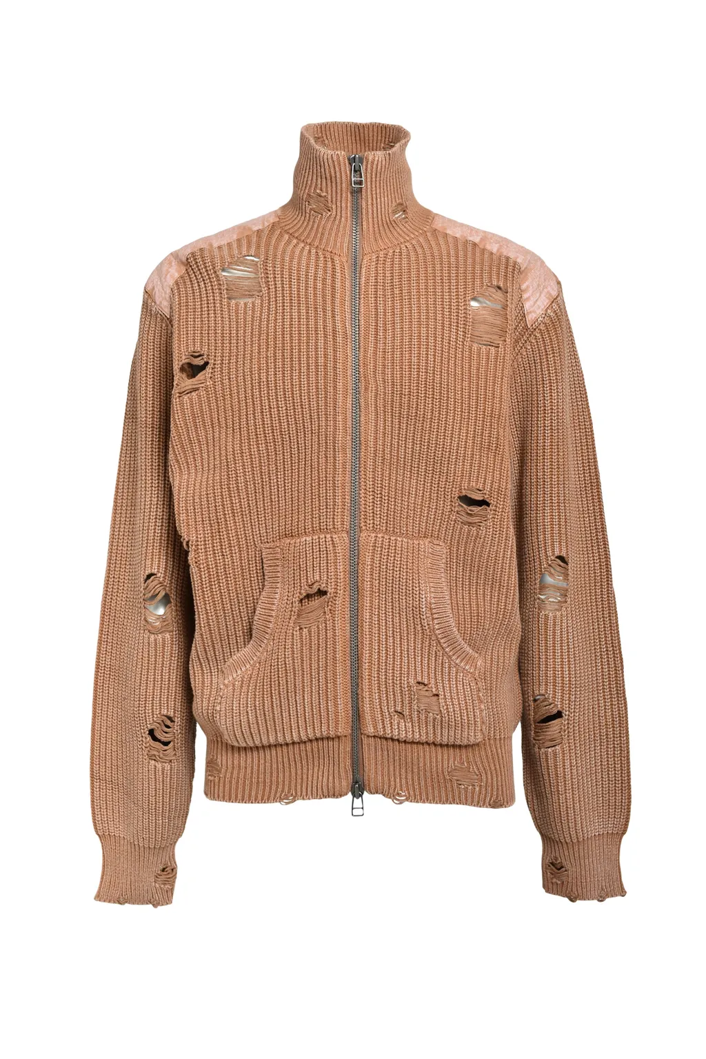 Overdie Damage Zip Knit / Brw