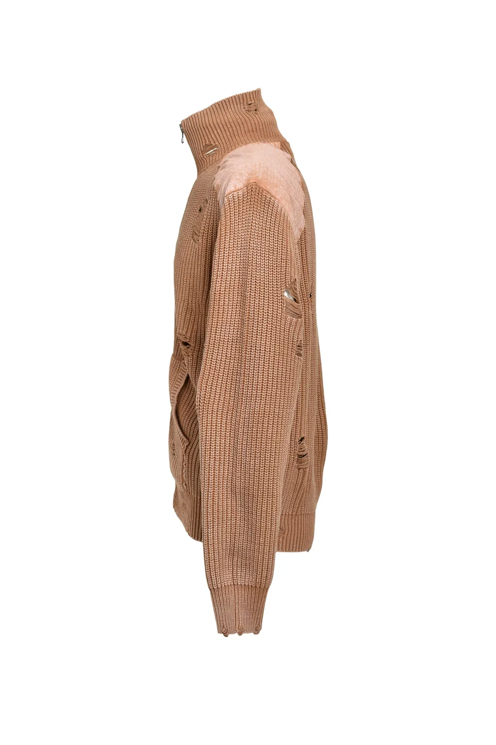 Overdie Damage Zip Knit / Brw