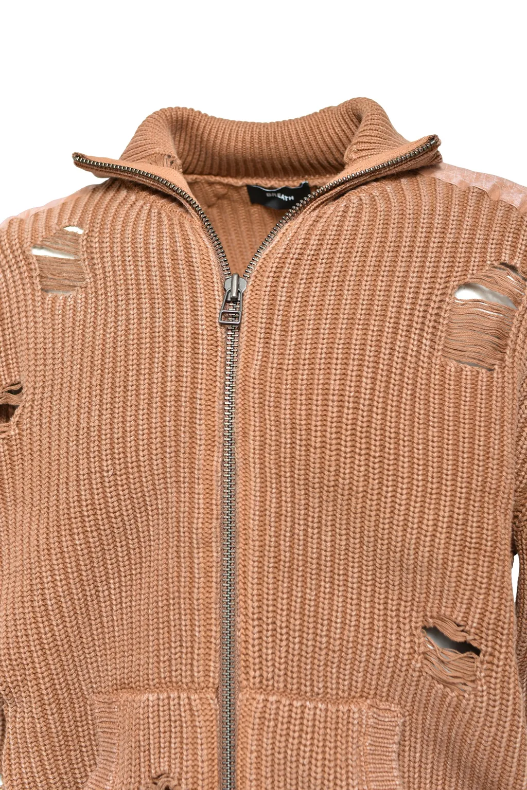 Overdie Damage Zip Knit / Brw