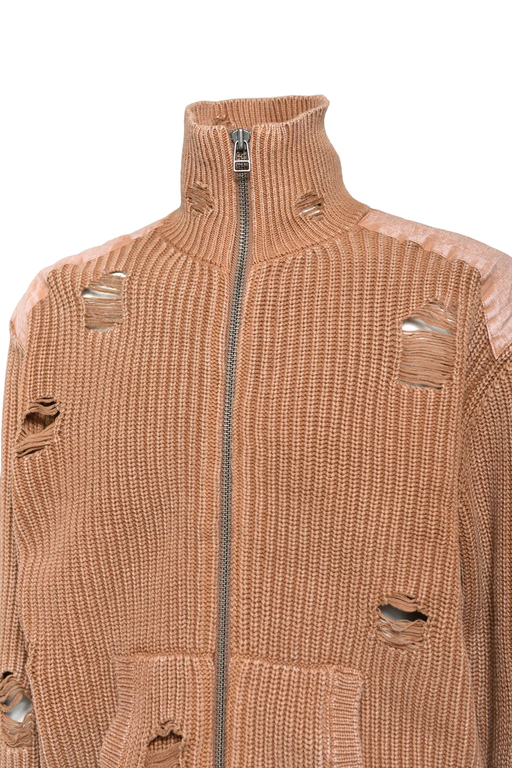 Overdie Damage Zip Knit / Brw
