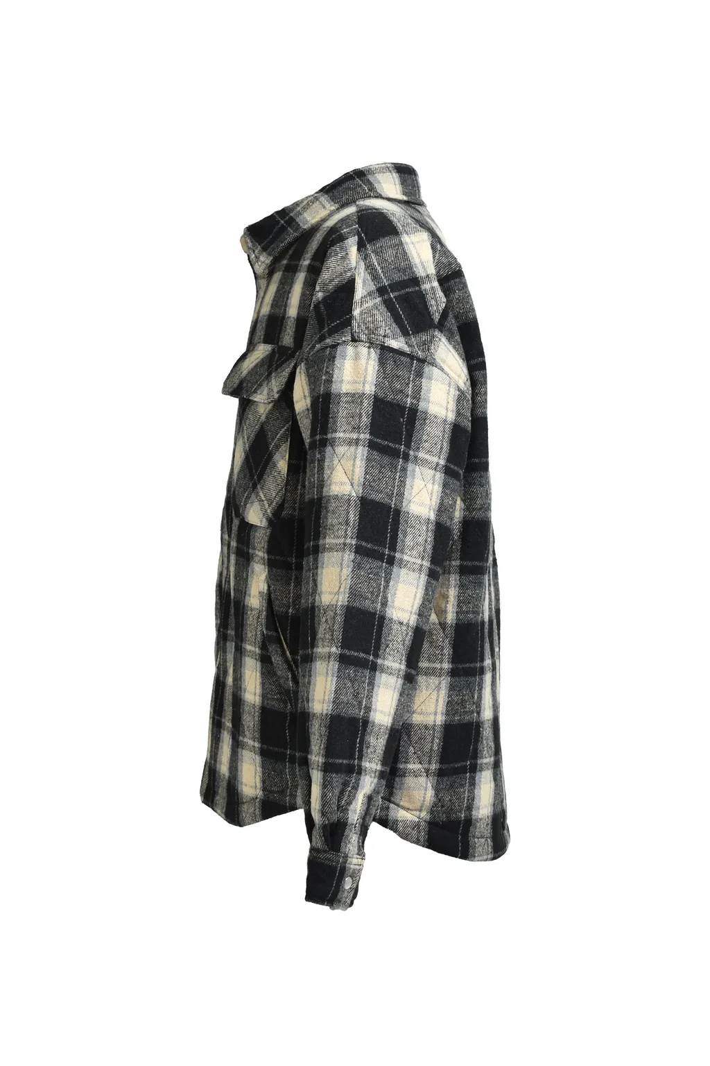 Quilting Check Shirt / Black