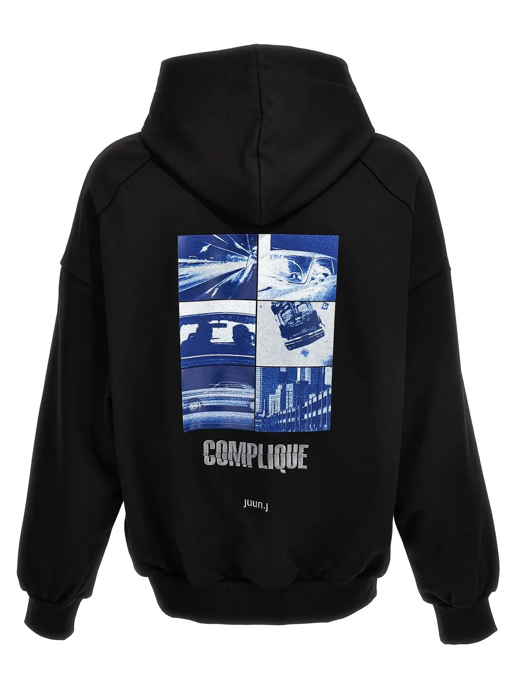 Juun J Graphic Printed Drawstring Hoodie