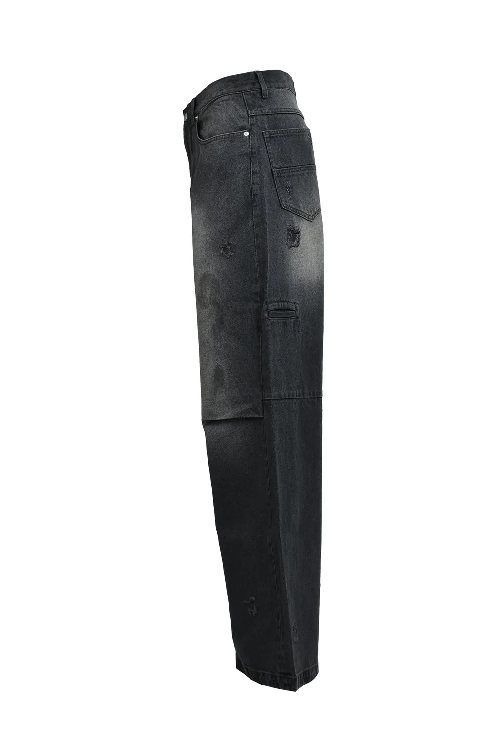 Coating Damage Denim Pants / Blk