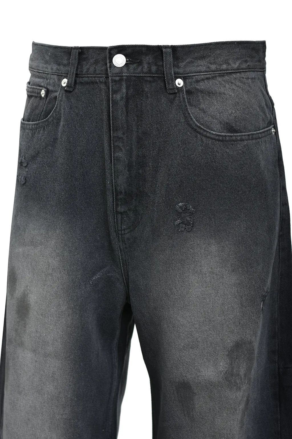 Coating Damage Denim Pants / Blk
