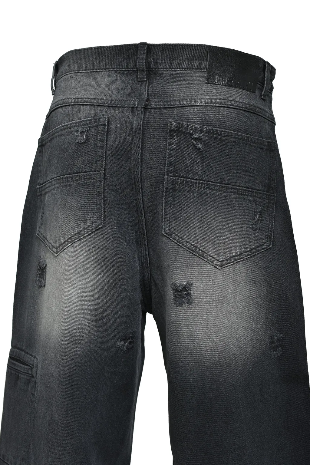 Coating Damage Denim Pants / Blk