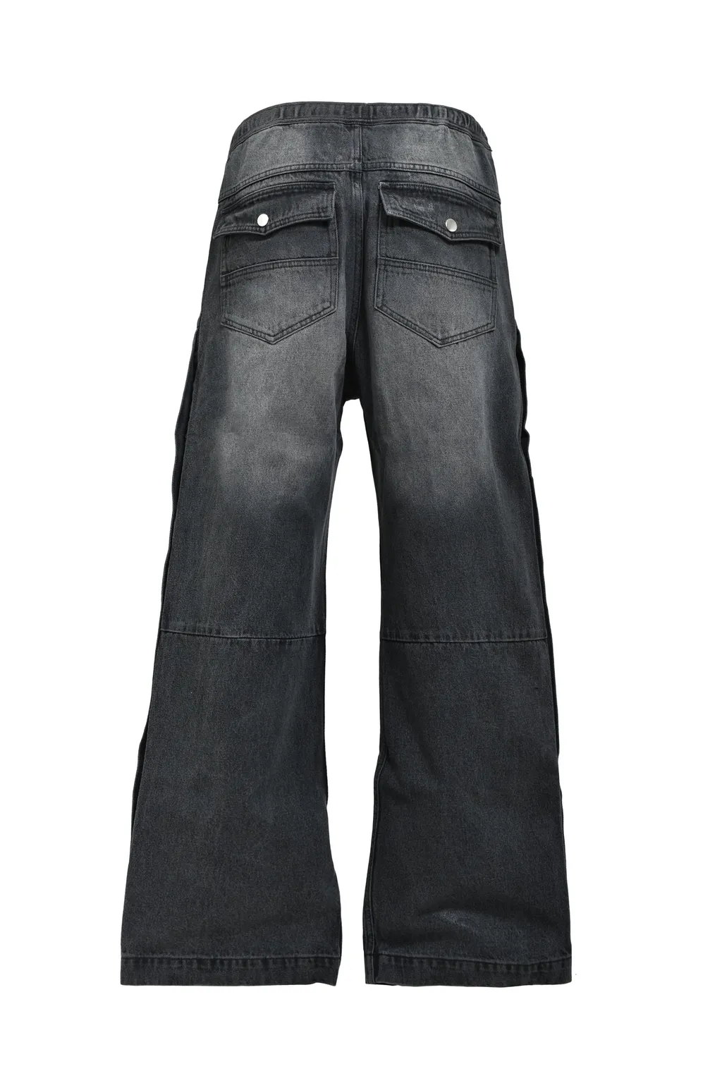 Coating Side Button Denim Pants / Blk